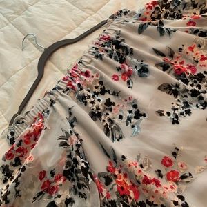 Off the shoulders floral top.